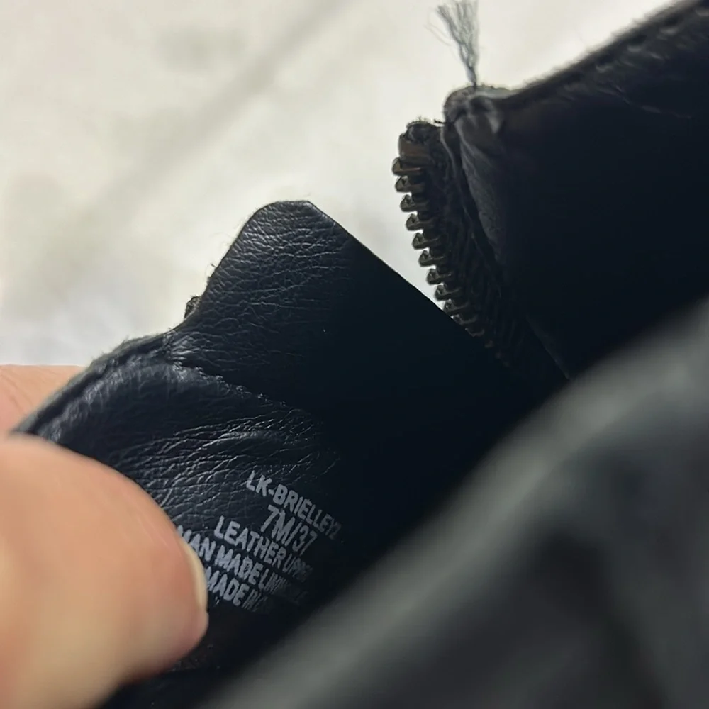 Lucky Brand Black Leather Ankle Booties with side Zipper Womens 7M/37 - Picture 7 of 8